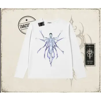 Unisex Alien Biskilet Yaka  Long Sleeve Beyaz