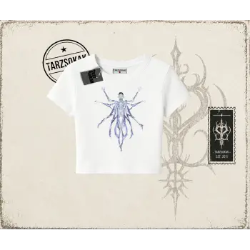Unisex Alien Kadın Baby Tee Beyaz