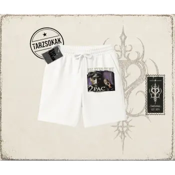 Unisex All Eyes On Me Tupac Unisex Şort Beyaz