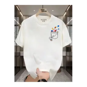 UNİSEX Astronot Minimalis Baskı T-shirt