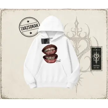 Unisex Belief Oversize Unisex Kapşonlu Sweatshirt Beyaz