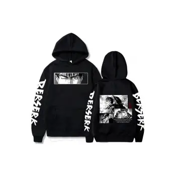Unisex Berserk Guts Desen Erkek Hoodies 14715 Siyah