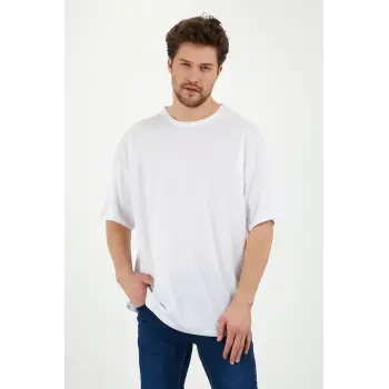 Unisex Beyaz Bol Kesim Oversize Tshirt
