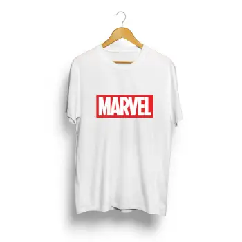 Unisex Beyaz Oversize Marvel Baskılı T-shirt
