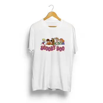 Unisex Beyaz Scooby Doo Baskılı Oversize T-shirt