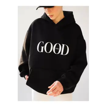Unisex Big Good Vibes Sweatshirt Siyah