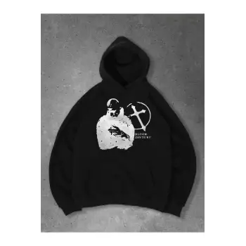 Unisex Bloom Silüet Sweatshirt Siyah