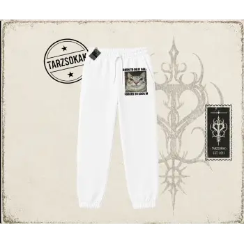 Unisex Born to Dilly Dally Unisex Jogger Eşofman Altı Beyaz