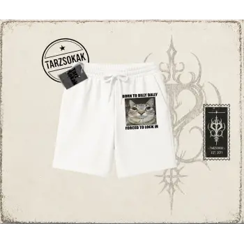 Unisex Born to Dilly Dally Unisex Şort Beyaz