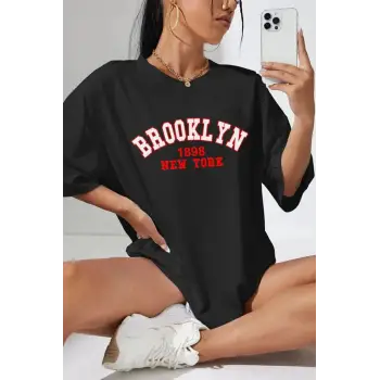 Unisex Brooklyn Baskılı Tshirt