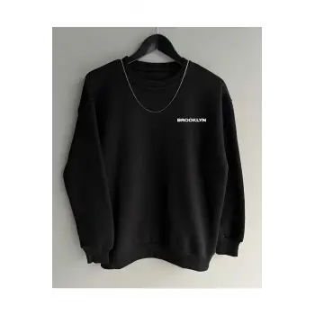 Unisex Brooklyn Yazılı Siyah