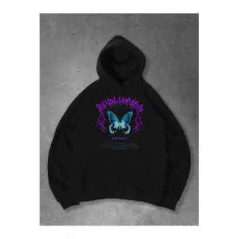 Unisex Butterfly Sweatshirt Siyah