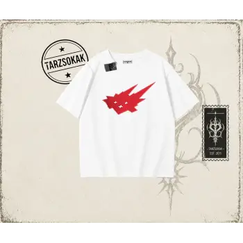Unisex Cacti Travis Scott Oversize Unisex Tişört Beyaz