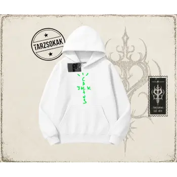 Unisex Cactus Jack Air Oversize Unisex Kapşonlu Sweatshirt Beyaz