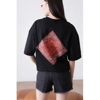 Unisex Cactus Jack Bandana Siyah Tshirt