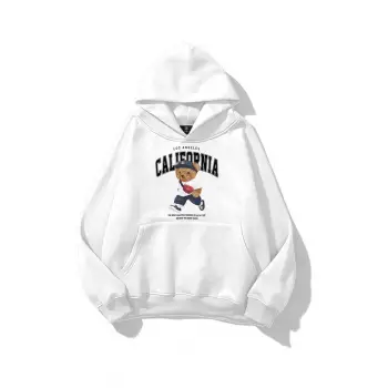 Unisex California Bear Sweatshirt Beyaz
