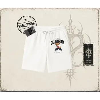 Unisex California Bear Unisex Şort Beyaz