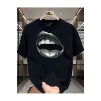 UNİSEX Carzy Lips T-shirt
