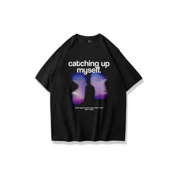 Unisex Catching Up Myself Tshirt Siyah