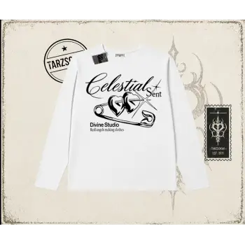 Unisex Celestial Sent Biskilet Yaka  Long Sleeve Beyaz