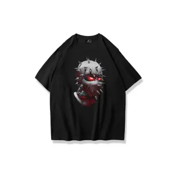 Unisex Çivili Maske Tshirt Siyah