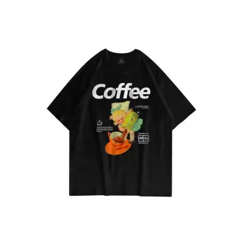 Unisex Coffee Siyah Tshirt