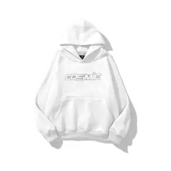 Unisex Cosmic Taş Baskılı Sweatshirt Beyaz