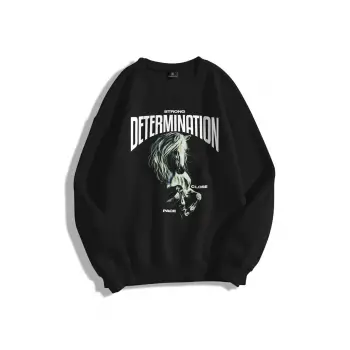 Unisex Determination Bisiklet Yaka Sweatshirt Siyah