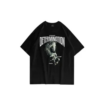 Unisex Determination Siyah Tshirt