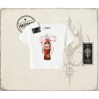 Unisex Diet Cool Kadın Baby Tee Beyaz