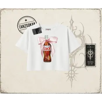 Unisex Diet Cool Kadın Crop Tişört Beyaz