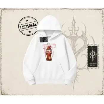 Unisex Diet Cool Oversize Unisex Kapşonlu Sweatshirt Beyaz