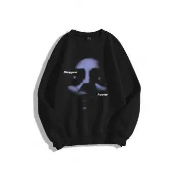 Unisex Disappear Forever Bisiklet Yaka Sweatshirt Siyah