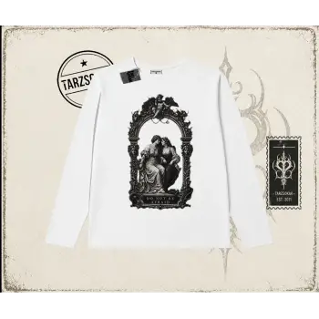 Unisex Do not be Afraid Biskilet Yaka  Long Sleeve Beyaz