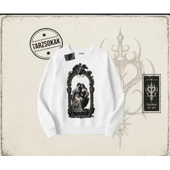 Unisex Do not be Afraid Oversize Unisex Bisiklet Yaka Sweatshirt Beyaz