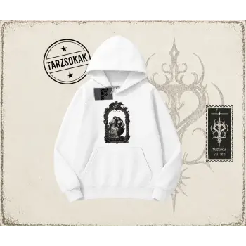 Unisex Do not be Afraid Oversize Unisex Kapşonlu Sweatshirt Beyaz