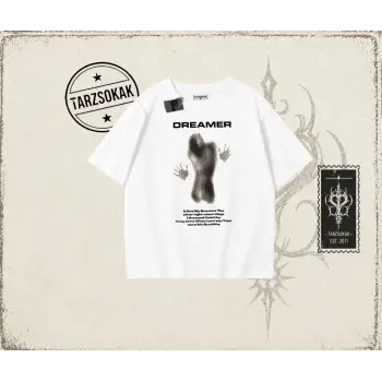 Unisex Dreamer Oversize Unisex Tişört Beyaz