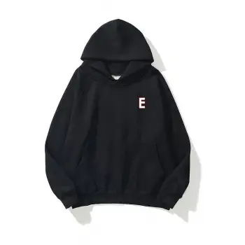 Unisex E Harfli Siyah Sweatshirt