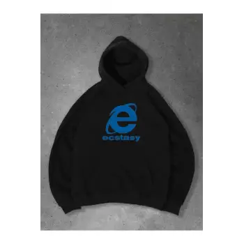 Unisex Ecstasy Explorer Sweatshirt Siyah