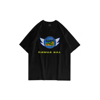 Unisex Emerald Hill Badge Sonic Siyah Tshirt