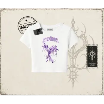Unisex Emotions Kadın Baby Tee Beyaz