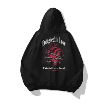 Unisex Entagled in Love Sweatshirt Siyah