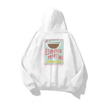 Unisex Espresso Martini Poster Sweatshirt Beyaz