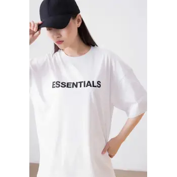 Unisex Essentials Beyaz Tshirt