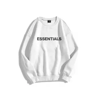 Unisex Essentials Bisiklet Yaka Sweatshirt Beyaz