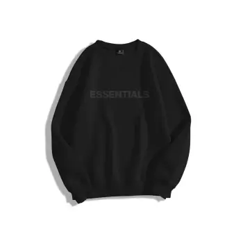 Unisex Essentials Bisiklet Yaka Sweatshirt Siyah
