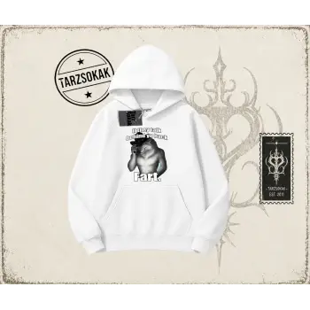 Unisex Fart Oversize Unisex Kapşonlu Sweatshirt Beyaz
