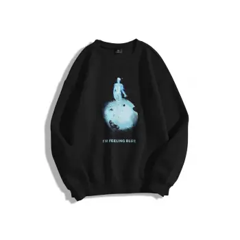Unisex Feeling Blue Bisiklet Yaka Sweatshirt Siyah