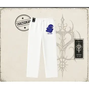 Unisex First Class Unisex Baggy Eşofman Altı Beyaz