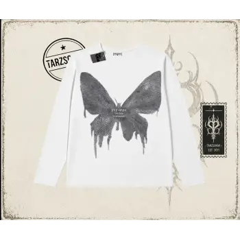 Unisex Fly Zone Biskilet Yaka  Long Sleeve Beyaz